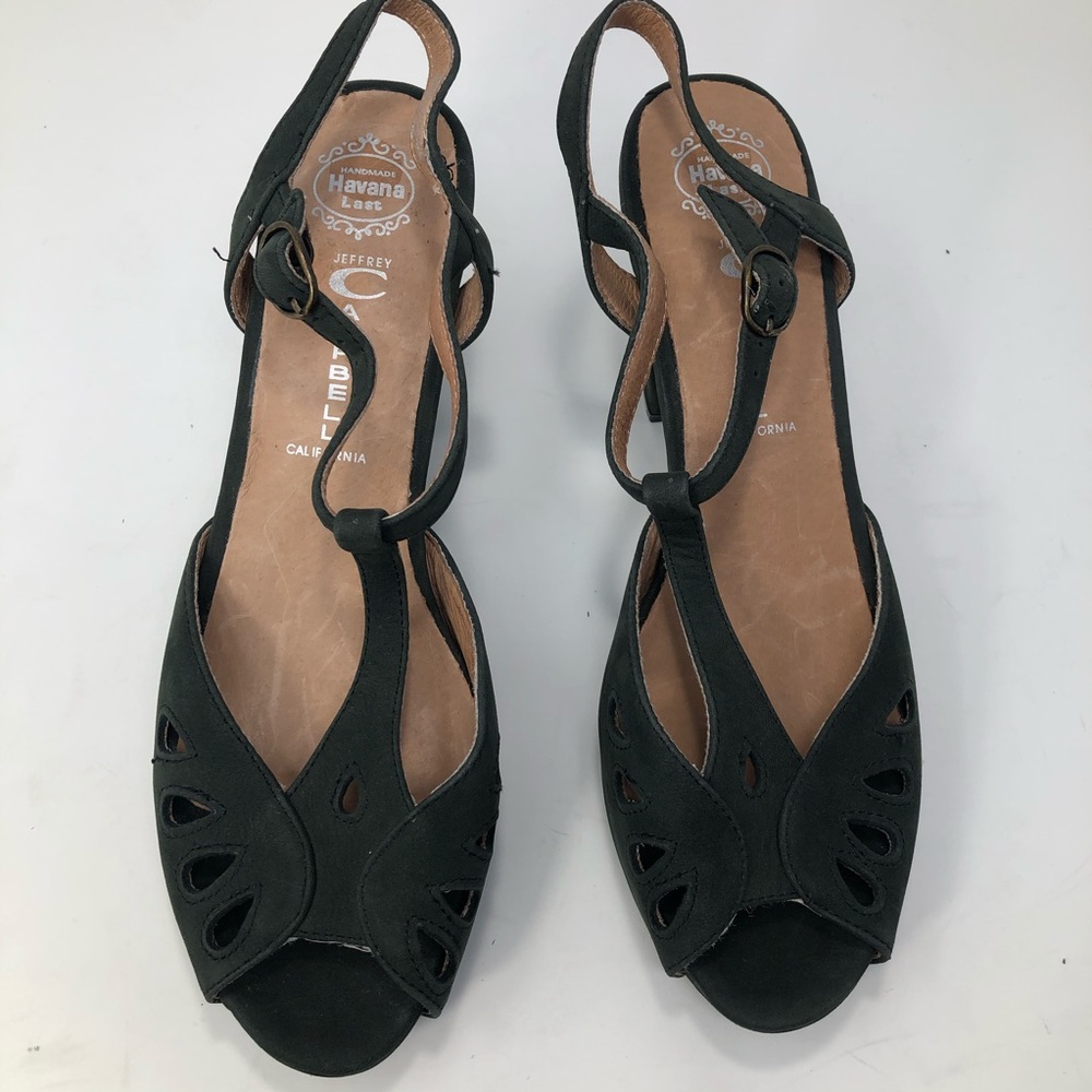 Jeffrey Campbell Suede Olive Green T-Strap Sandal - Picture 4 of 8